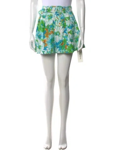 Pre-owned Faithfull The Brand Linen Mini Shorts In Blue