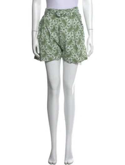 Pre-owned Faithfull The Brand Linen Mini Shorts In Green