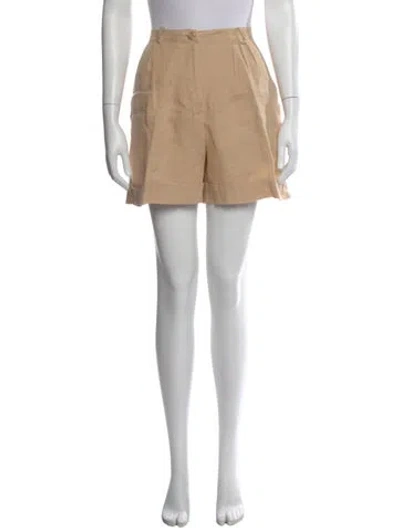 Pre-owned Faithfull The Brand Linen Mini Shorts In Neutral