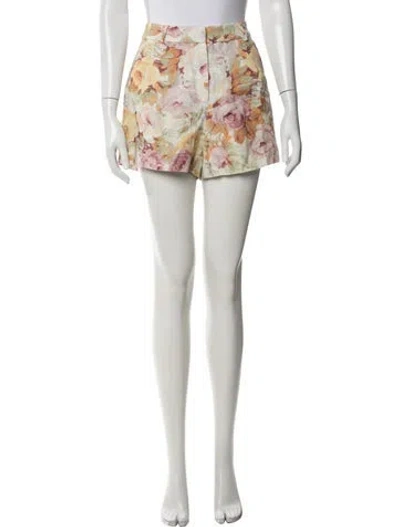 Pre-owned Faithfull The Brand Linen Mini Shorts W/ Tags In Green/white