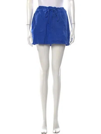 Pre-owned Faithfull The Brand Linen Mini Skirt In Blue