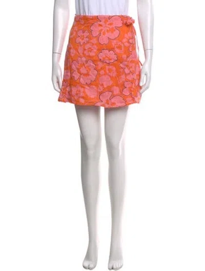 Pre-owned Faithfull The Brand Linen Mini Skirt In Multi