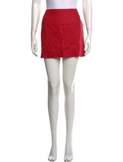 Pre-owned Faithfull The Brand Linen Mini Skirt W/ Tags In Red