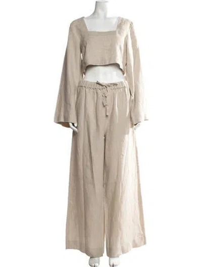 Pre-owned Faithfull The Brand Linen Pant Set In Neutral