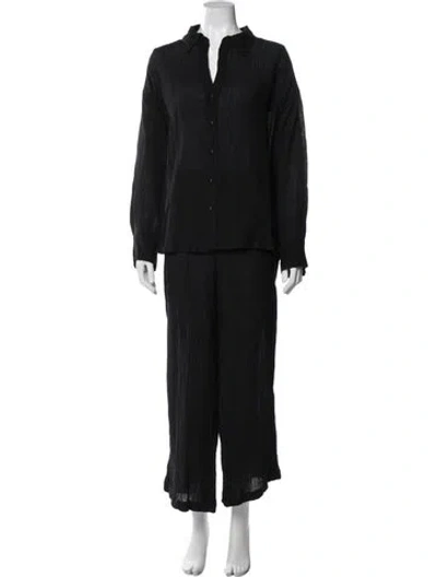 Pre-owned Faithfull The Brand Linen Pant Set W/ Tags In Black