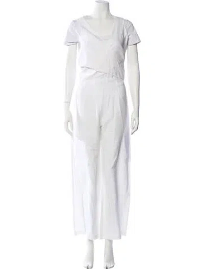 Pre-owned Faithfull The Brand Linen Pant Set In White