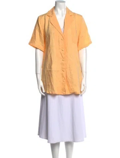 Pre-owned Faithfull The Brand Linen Short Sleeve Tunic In Orange