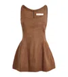 Faithfull The Brand Linen Sleeveless Peplum Top In Brown