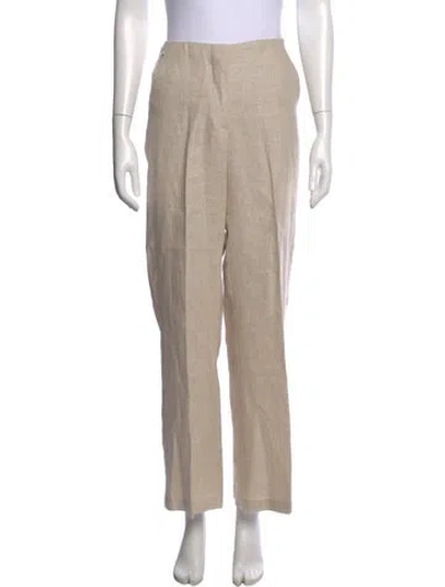 Pre-owned Faithfull The Brand Linen Straight Leg Pants In Neutral