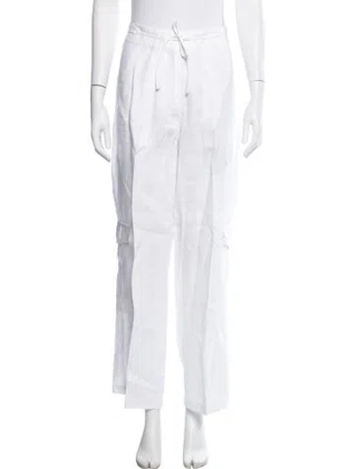 Pre-owned Faithfull The Brand Linen Straight Leg Pants In White
