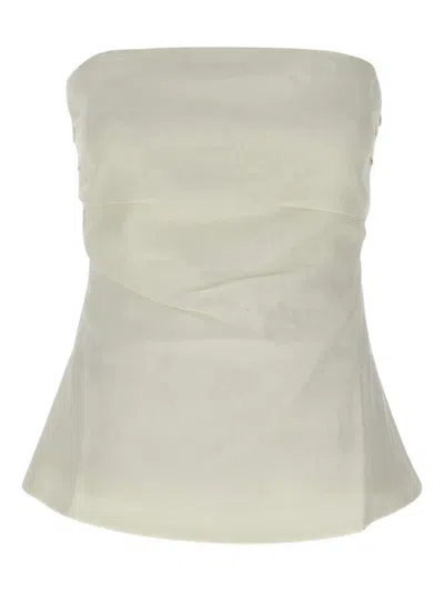 Faithfull The Brand Linen Top In Neutral