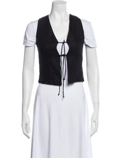 Pre-owned Faithfull The Brand Linen Vest In Black