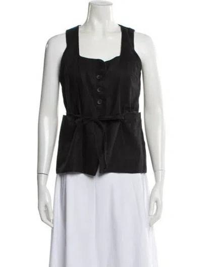 Pre-owned Faithfull The Brand Linen Vest In Black