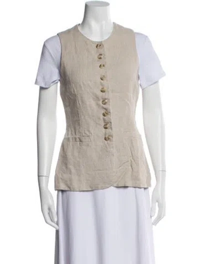 Pre-owned Faithfull The Brand Linen Vest In Neutral