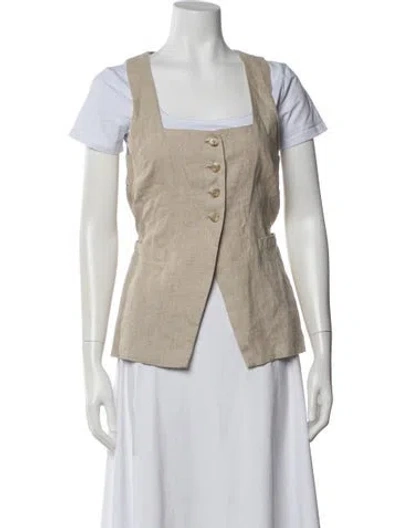 Pre-owned Faithfull The Brand Linen Vest In Neutral