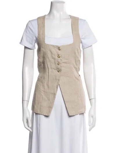 Pre-owned Faithfull The Brand Linen Vest In Neutrals