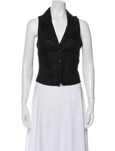 Pre-owned Faithfull The Brand Linen Vest W/ Tags In Black