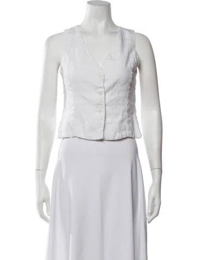 Pre-owned Faithfull The Brand Linen Vest In White
