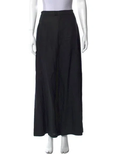 Pre-owned Faithfull The Brand Linen Wide Leg Pants In Black