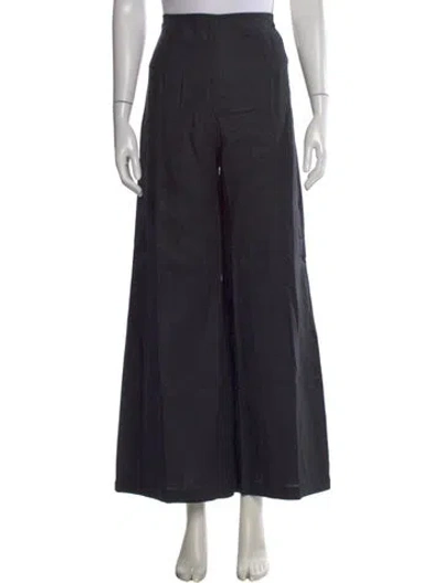 Pre-owned Faithfull The Brand Linen Wide Leg Pants In Black