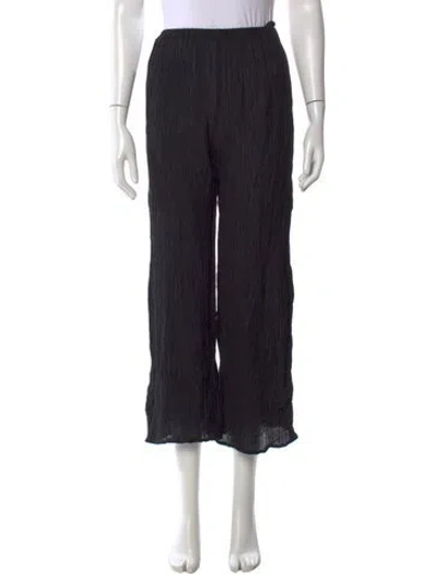 Pre-owned Faithfull The Brand Linen Wide Leg Pants In Black