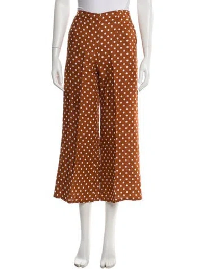 Pre-owned Faithfull The Brand Linen Wide Leg Pants In Brown
