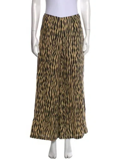 Pre-owned Faithfull The Brand Linen Wide Leg Pants In Brown