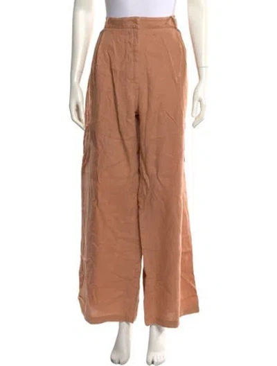 Pre-owned Faithfull The Brand Linen Wide Leg Pants In Neutral