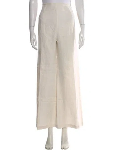 Pre-owned Faithfull The Brand Linen Wide Leg Pants In Neutral
