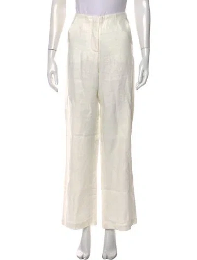Pre-owned Faithfull The Brand Linen Wide Leg Pants In Neutral