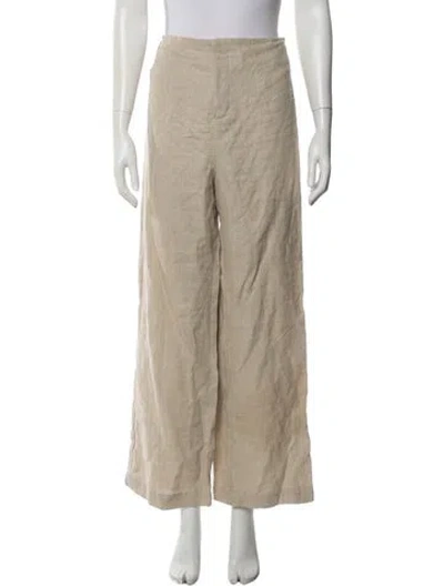 Pre-owned Faithfull The Brand Linen Wide Leg Pants In Neutral