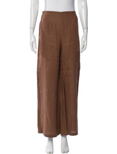 Pre-owned Faithfull The Brand Linen Wide Leg Pants In Neutral