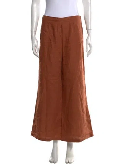 Pre-owned Faithfull The Brand Linen Wide Leg Pants In Neutral