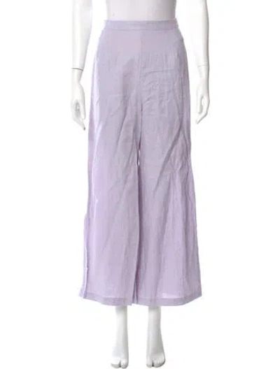 Pre-owned Faithfull The Brand Linen Wide Leg Pants In Purple