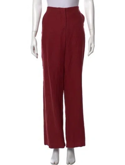 Pre-owned Faithfull The Brand Linen Wide Leg Pants In Red