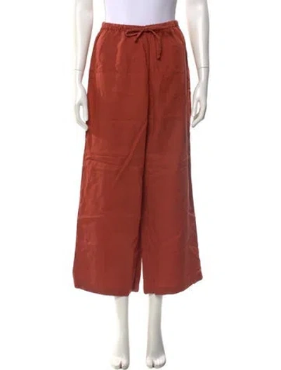 Pre-owned Faithfull The Brand Linen Wide Leg Pants In Red