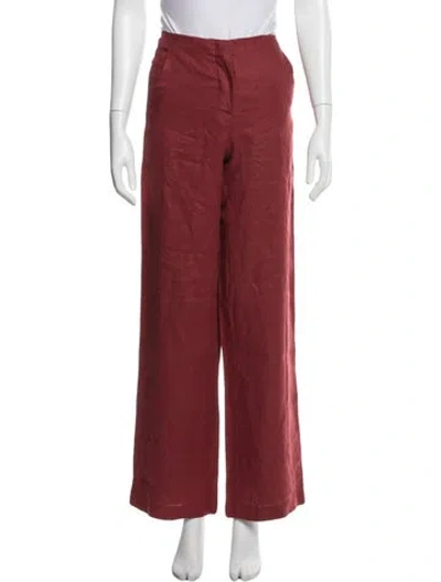 Pre-owned Faithfull The Brand Linen Wide Leg Pants In Red