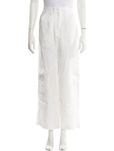 Pre-owned Faithfull The Brand Linen Wide Leg Pants In White