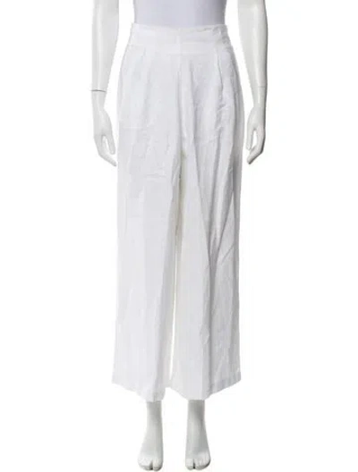 Pre-owned Faithfull The Brand Linen Wide Leg Pants In White