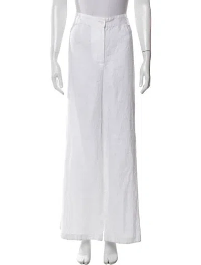 Pre-owned Faithfull The Brand Linen Wide Leg Pants In White