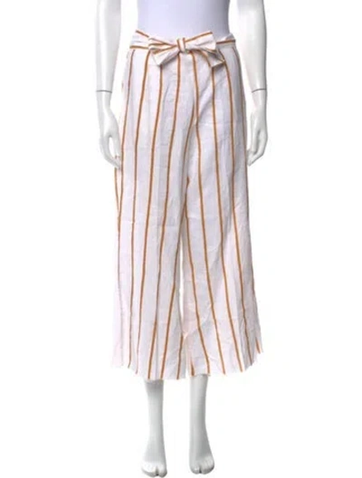 Pre-owned Faithfull The Brand Linen Wide Leg Pants In White