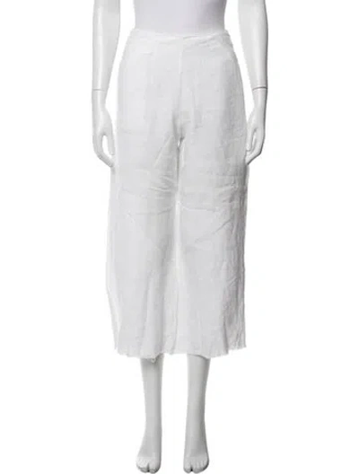 Pre-owned Faithfull The Brand Linen Wide Leg Pants In White