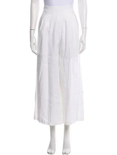 Pre-owned Faithfull The Brand Linen Wide Leg Pants In White