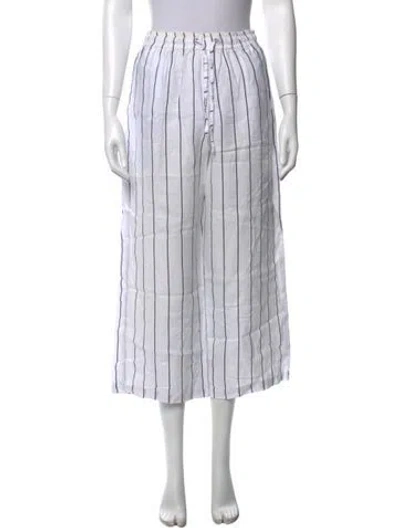 Pre-owned Faithfull The Brand Linen Wide Leg Pants In White