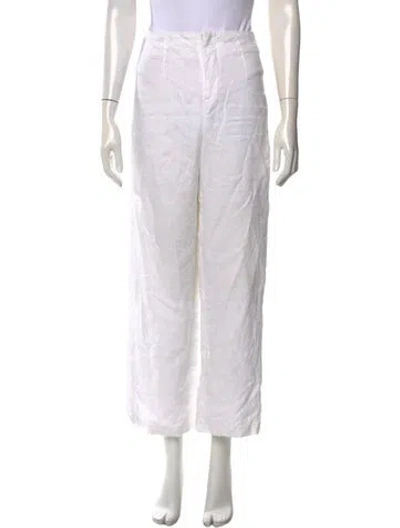 Pre-owned Faithfull The Brand Linen Wide Leg Pants In White