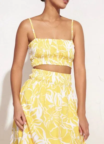 Faithfull The Brand Liya Top In El Marsa Floral Print Marigold In Yellow