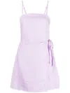 Faithfull The Brand Llian Linen Wrap Minidress In Purple