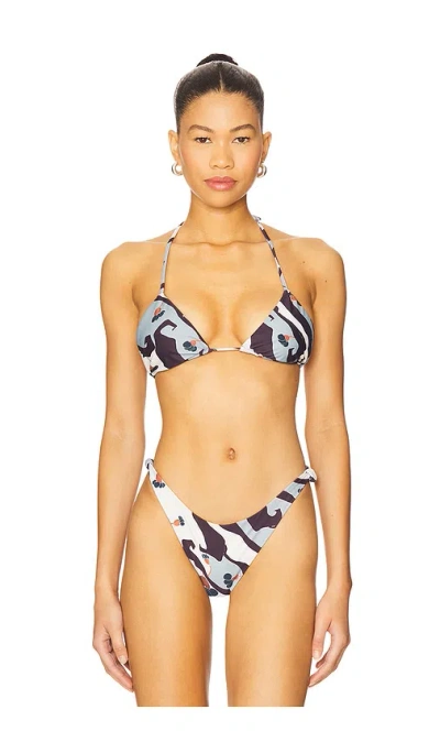 Faithfull The Brand Lole Bikini Top In Gray