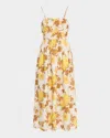 Faithfull The Brand Lora Floral Midi Dress In Midsummer Floral In Gold