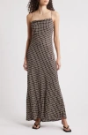Faithfull The Brand Luisa Geo Print Maxi Dress In Espresso Geo